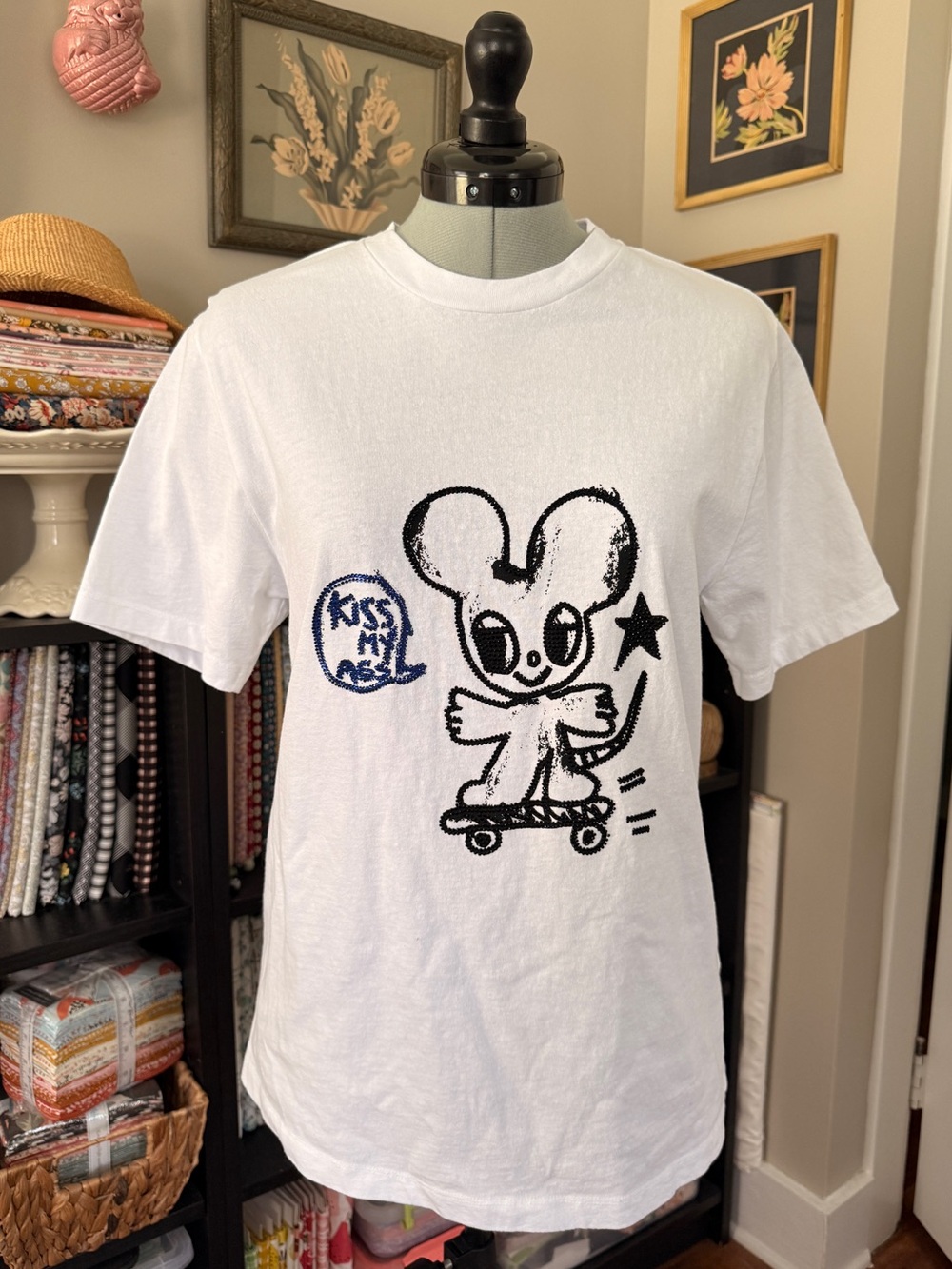 Zadig & Voltaire Edwin Happy Mouse Strass T-Shirt S Women’s